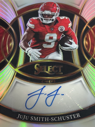 2025 Panini Select Juju Smith-Schuster Signatures Silver Prizm Auto KC Chiefs