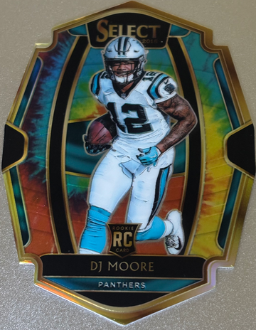 2018 Select DJ Moore Premier Level Tie-Dye Die Cut Rookie /25 #137 (RC) 