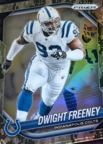 2025 Panini Prizm - Dwight Freeney #120 Navy Camo Prizm /25