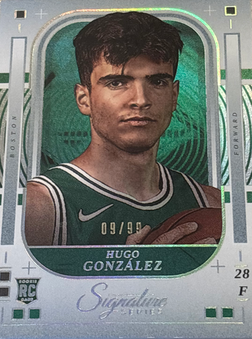 Hugo Gonzalez 2025-26 Panini Signature Series Rookie Silver /99 Celtics 