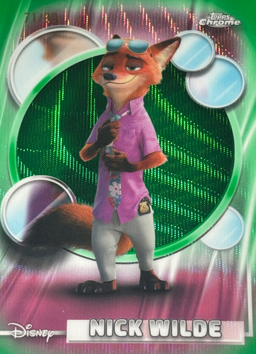 2026 Topps Chrome Disney NICK WILDE Green Wave Refractor /99