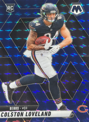 2025 Panini Mosaic Rookies Blue Mosaic Prizm /99 Colston Loveland #304