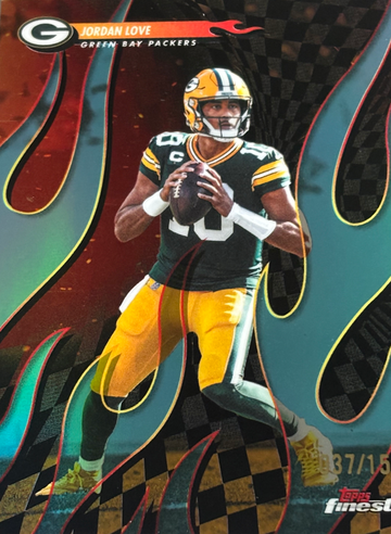 JORDAN LOVE 2025 TOPPS FINEST TORCHERS SKY BLUE #T-17 PACKERS /150