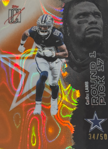 CEEDEE LAMB 2025 TOPPS SIGNATURE CLASS ORANGE LAVA REFRACTOR /50 #16
