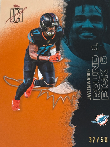 2025 Topps Signature Class Jaylen Waddle Orange /50 #88 Dolphins