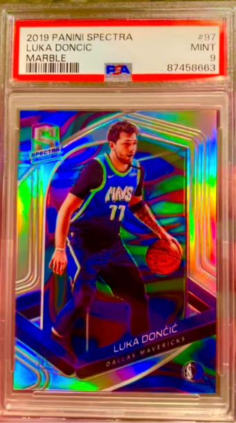 2019 Luka Doncic Panini Spectra Marble 1/5 Psa 9