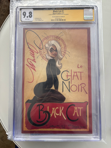 Black Cat 1 CGC 9.8 Chat Noir Signed Campbell Marvel