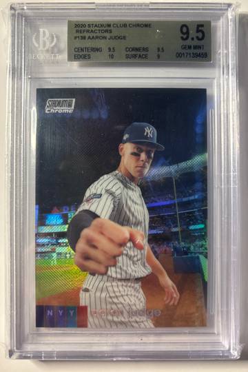 2020 Topps Stadium Club Chrome Aaron Judge Refractor BGS 9.5 #138 Yankees