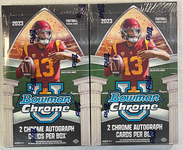 2X 2023 Bowman Chrome University Football Hobby Box