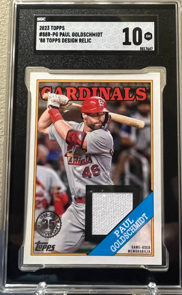 2023 Topps Paul Goldschmidt 88 Topps Design Relic Sgc 10