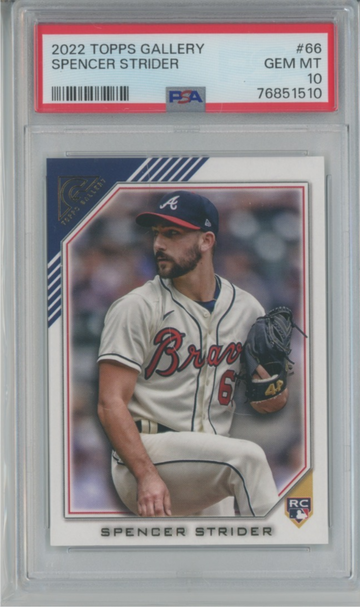 2022 Topps Gallery #66 Spencer Strider Rookie RC PSA 10 Atlanta Braves - POP 16