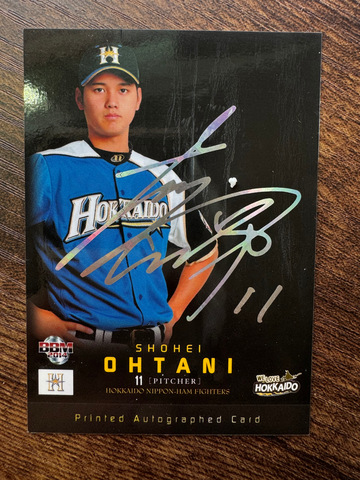 2014 BBM WE LOVE HOKKAIDO PA01 Shohei Ohtani Holographic Printed Auto 11/50