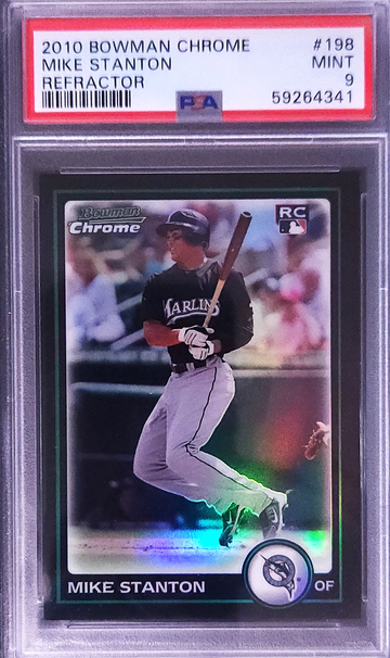 2010 Bowman Chrome Refractor Mike Stanton Rookie RC #198 PSA 9 Yankees Marlins