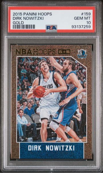 2015-16 Panini NBA Hoops Gold Dirk Nowitzki PSA 10 #159 HOF Pop 1!