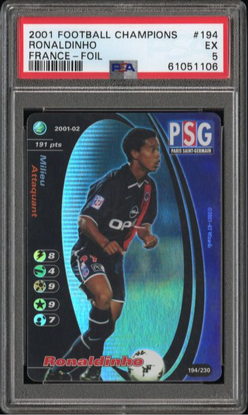 Ronaldinho 194/230 Football Champion Holo PSA 2001-02 PSA 5 Very Rare!