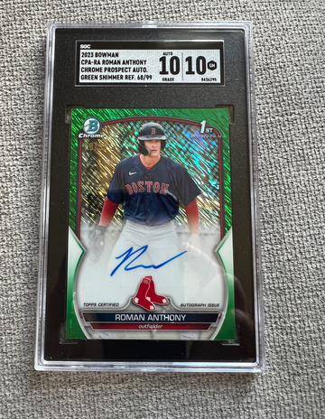 Roman Anthony 2023 Bowman Chrome Auto /99 Refractor Green Shimmer SGC 10 Gem Mint