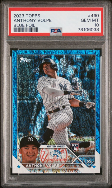 2023 Topps Series 2 Anthony Volpe Blue Foil Rookie PSA 10
