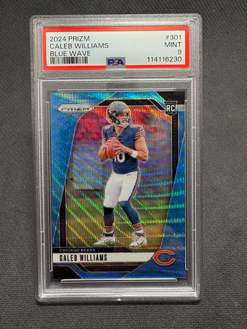 Caleb Williams Panini Prizm Rookie Blue Wave /299 PSA 9