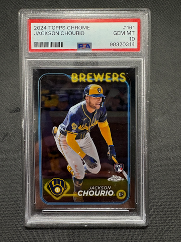 Jackson Chourio 2024 Topps Chrome Rookie Base Psa 10