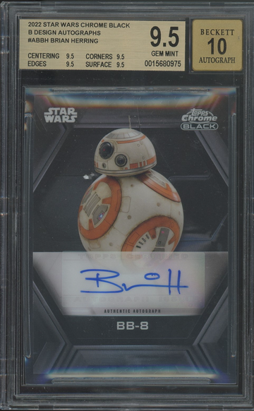 2022 Topps Chrome Black Star Wars Brian Herring BB8 B Design Auto #AB-BH BGS 9.5 AUTO 10.  ALL 4 GRADES 9.5
