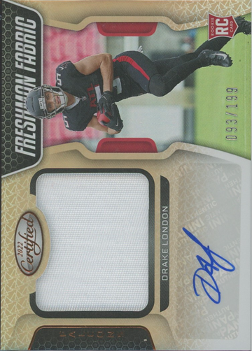 2022 Certified Drake London Freshman Fabric RPA Patch Auto #/199 #212