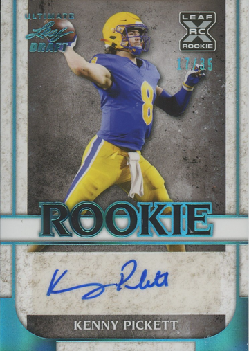 2022 Leaf Ultimate Draft Kenny Pickett Rookie Autograph Auto Blue #/35 #RA-KP1