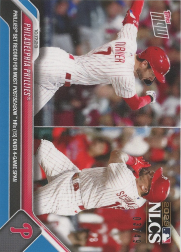 2023 Topps Now Trea Turner & Kyle Schwarber Most Postseason Hrs Blue #/49 #1013