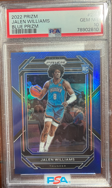 2022-23 Panini Prizm Basketball Jalen Williams Blue Rookie /199 Psa 10 Thunder