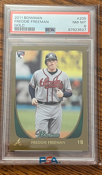 2011 Bowman Freddie Freeman Gold RC PSA 8 NM-MT 