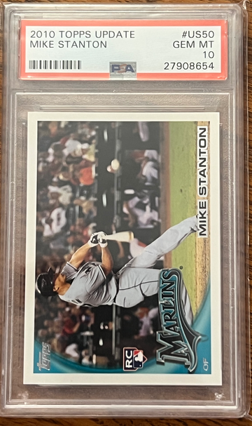 2010 Topps Update #US50 Mike (Giancarlo) Stanton PSA 10 Gem Mt rookie card 