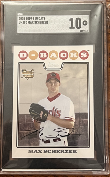 2008 Topps Update Max Scherzer SGC 10 Gem Mint UH280 Rookie Card 