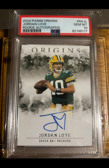 2020 Jordan love origins rc auto psa 10
