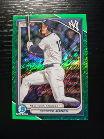 2024 Bowman Chrome Spencer Jones GREEN SHIMMER REFRACTOR /99 #BCP-32