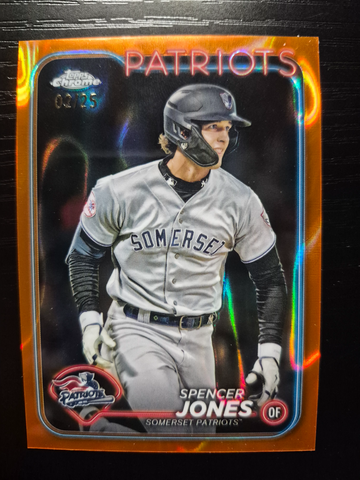 2024 Topps Pro Debut Spencer Jones ORANGE LAVA REFRACTOR  /25 #PDC-165