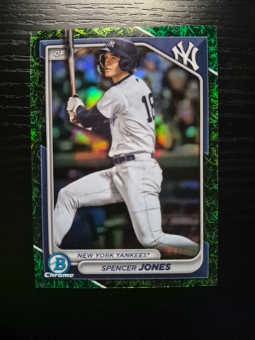 2024 Bowman Chrome Spencer Jones GREEN GRASS REFRACTOR  /99 #BCP-32