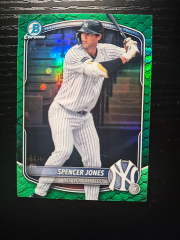 2025 Bowman Chrome Spencer Jones GREEN REPTILIAN REFRACTOR  /99 #BDC-9