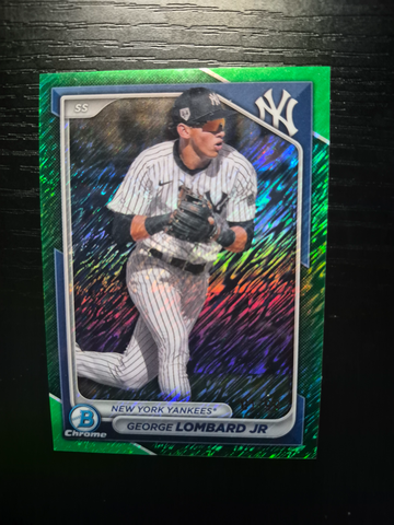 2024 Bowman Chrome George Lombard Jr GREEN SHIMMER REFRACTOR  /99 #BCP-222 BOOKEND 01/99