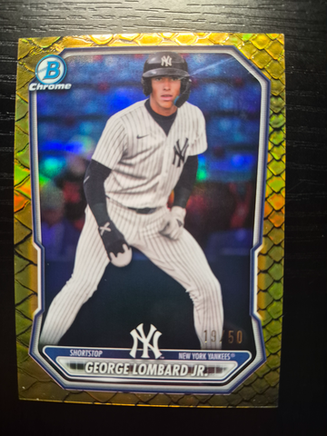 2026 Bowman Chrome George Lombard Jr GOLD REPTILIAN REFRACTOR  /50 #BCP-64