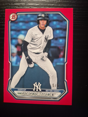 2026 Bowman George Lombard Jr RED BORDER  /5 #BP-64 BOOKEND 5/5