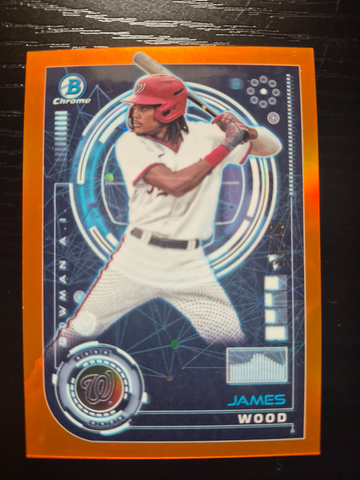 2024 Bowman Chrome James Wood ORANGE REFRACTOR  /25 #BAI-17 A.I. Insert 