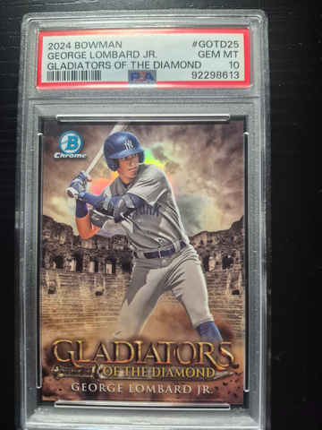2024 Bowman Chrome George Lombard Jr GLADIATORS OF THE DIAMOND PSA 10 GEM MINT 💎 