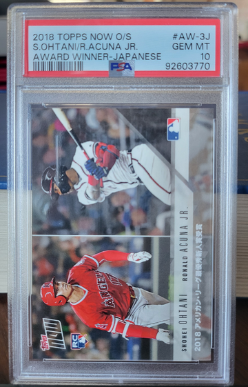 2018 Topps Now offseason SHOHEI OHTANI/ RONALD ACUNA JR ROY Award Winners PSA 10 JAPANESE VERSION
