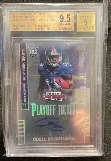 2014 Panini Contenders Playoff Ticket Odell Beckham Jr. Auto Rookie BGS 9.5/9