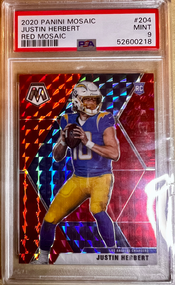 2020 Panini Mosaic Justin Herbert Red Mosaic Rookie 