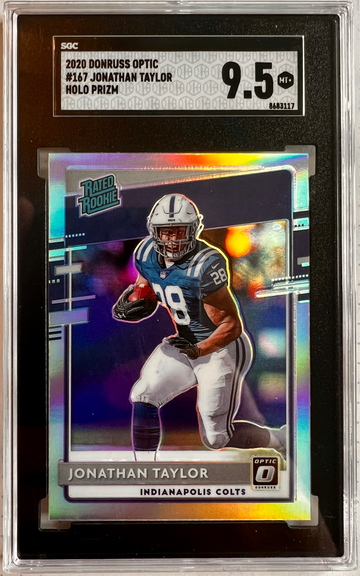 2020 Donruss Optic Jonathan Taylor Holo Prizm Rookie PLUS EXTRA CARD