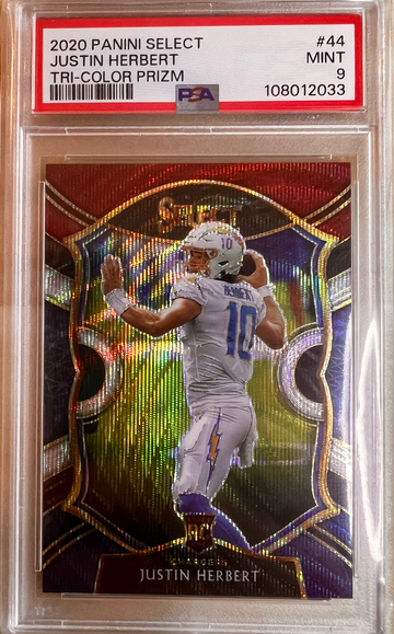 2020 Panini Select Justin Herbert Rookie Tri-Color 