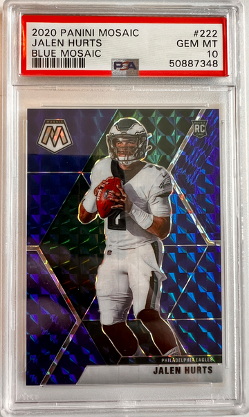 2020 Panini Mosaic Jalen Hurts Blue Mosaic Rookie PSA 10 33/99