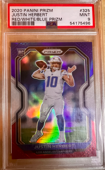 2020 Panini Prizm Justin Herbert Red/White/Blue Prizm Rookie