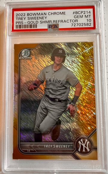 2022 Bowman Chrome Trey Sweeney Gold Shimmer Refractor