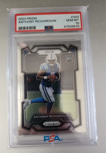 2023 PANINI PRIZM ANTHONY RICHARDSON #343 ROOKIE RC PSA 10 GEM MT